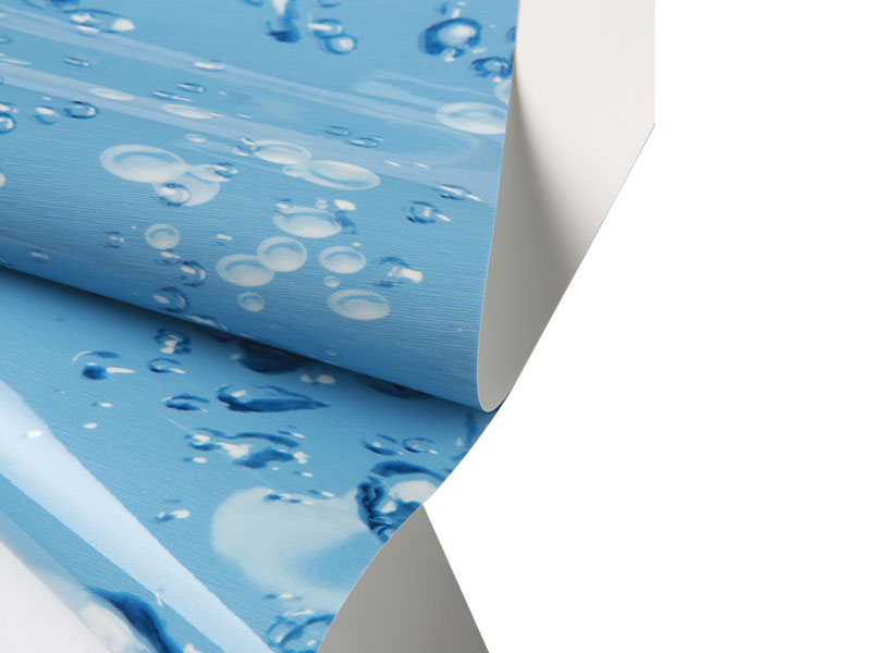أبيض على الظهر، فيلم سقف PVC أزرق-18 أبيض على الظهر، فيلم سقف PVC أزرق-18